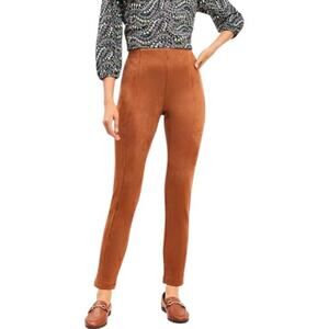 LOFT Faux Suede Leggings Large Fresh Pumpernickel Tan Brown
